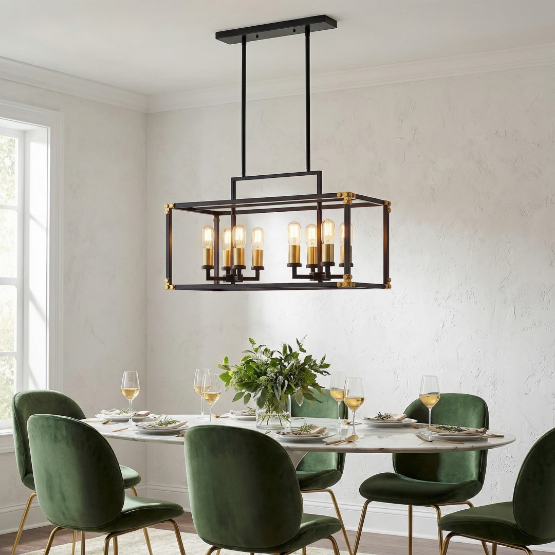 LAMPA WISZĄCA LOFT CZARNO-ZŁOTA SZCZOTKOWANA WALDORF W8 LUMINA DECO