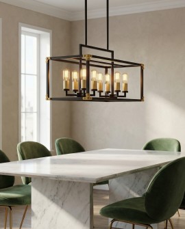 LAMPA WISZĄCA LOFT CZARNO-MOSIĘŻNA WALDORF W8 LUMINA DECO