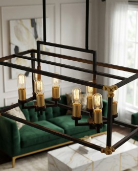 LAMPA WISZĄCA LOFT CZARNO-MOSIĘŻNA WALDORF W8 LUMINA DECO