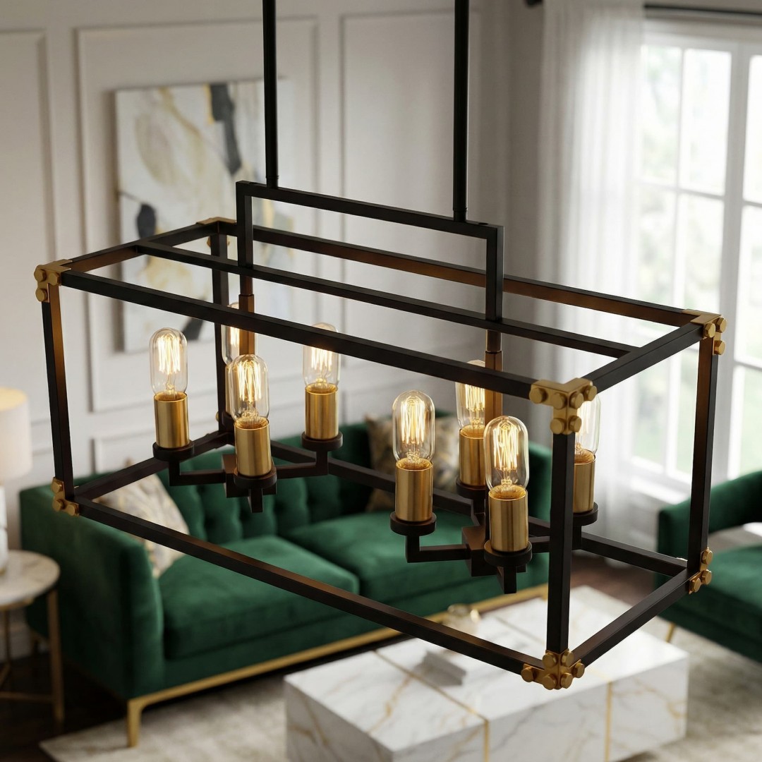 LAMPA WISZĄCA LOFT CZARNO-ZŁOTA SZCZOTKOWANA WALDORF W8 LUMINA DECO
