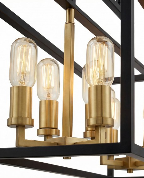 LAMPA WISZĄCA LOFT CZARNO-MOSIĘŻNA WALDORF W8 LUMINA DECO