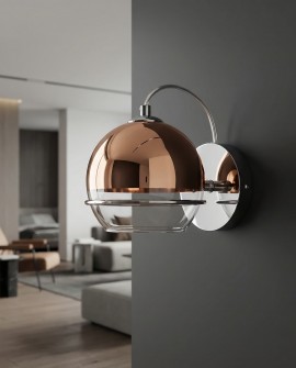 KINKIET LAMPA ŚCIENNA NOWOCZESNA RÓŻOWE ZŁOTO VERONI LUMINA DECO