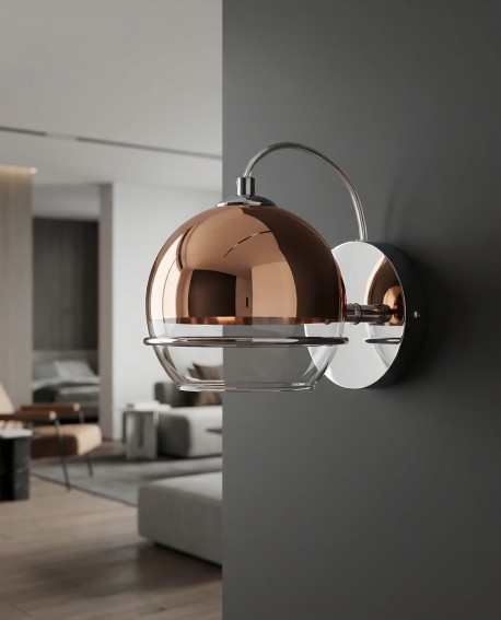 KINKIET LAMPA ŚCIENNA NOWOCZESNA RÓŻOWE ZŁOTO VERONI LUMINA DECO