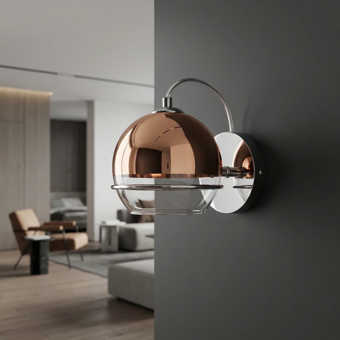 KINKIET LAMPA ŚCIENNA NOWOCZESNA RÓŻOWE ZŁOTO VERONI LUMINA DECO