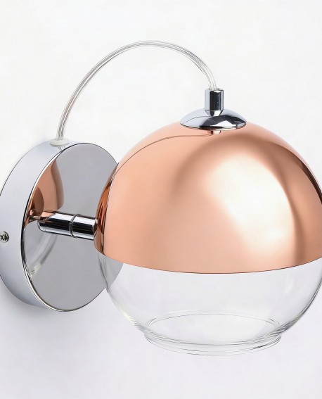 KINKIET LAMPA ŚCIENNA NOWOCZESNA RÓŻOWE ZŁOTO VERONI LUMINA DECO