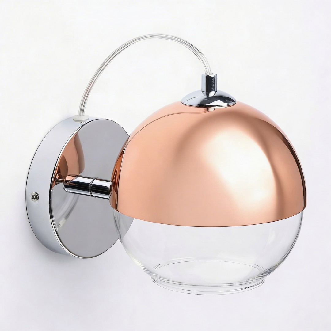 KINKIET LAMPA ŚCIENNA NOWOCZESNA RÓŻOWE ZŁOTO VERONI LUMINA DECO
