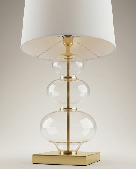 lampa nocna bialo zlota briston lumina deco front