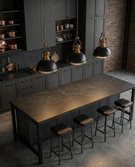 LAMPA WISZĄCA INDUSTRIALNA LOFT CZARNO-ZŁOTA SZCZOTKOWANA ETTORE LUMINA DECO