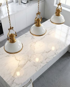 LAMPA WISZĄCA INDUSTRIALNA LOFT BIAŁO-ZŁOTA SZCZOTKOWANA ETTORE LUMINA DECO