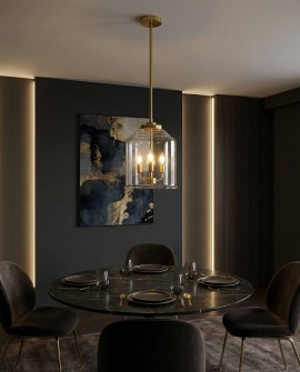 LAMPA WISZĄCA SUFITOWA NOWOCZESNA GLAMOUR MOSIĘŻNA RALTON W3 LUMINA DECO