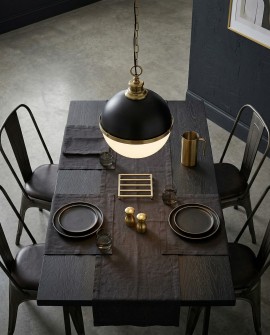 LAMPA WISZĄCA LOFT CZARNO-MOSIĘŻNA LARGO LUMINA DECO