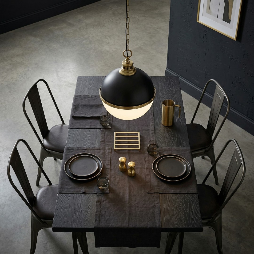 LAMPA WISZĄCA LOFT CZARNO-ZŁOTA SZCZOTKOWANA LARGO LUMINA DECO