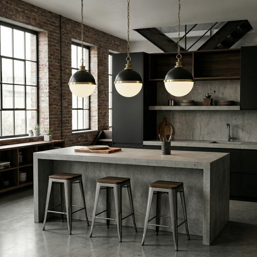 LAMPA WISZĄCA LOFT CZARNO-ZŁOTA SZCZOTKOWANA LARGO LUMINA DECO