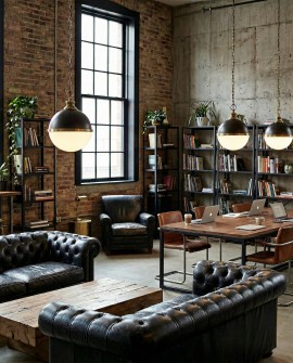 LAMPA WISZĄCA LOFT CZARNO-MOSIĘŻNA LARGO LUMINA DECO