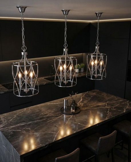 lampa wisząca sufitowa chromowana elmont w3 lumina deco na białym tle – DAMI DOMO