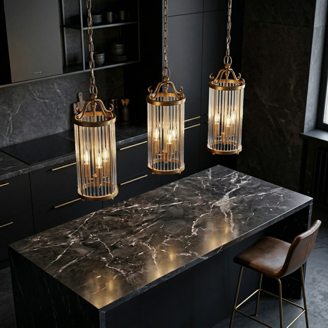 LAMPA WISZĄCA LOFT ZŁOTO SZCZOTKOWANE BOSTON W3 LUMINA DECO