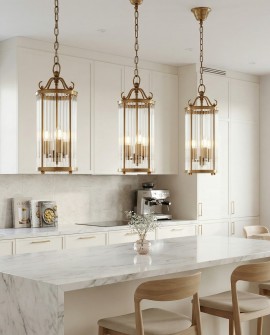 LAMPA WISZĄCA LOFT ZŁOTO SZCZOTKOWANE BOSTON W3 LUMINA DECO