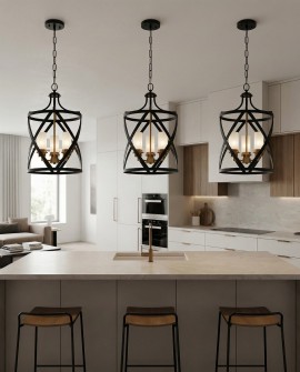 LAMPA WISZĄCA SUFITOWA LOFT CZARNO-MOSIĘŻNA ASTILA W3 LUMINA DECO