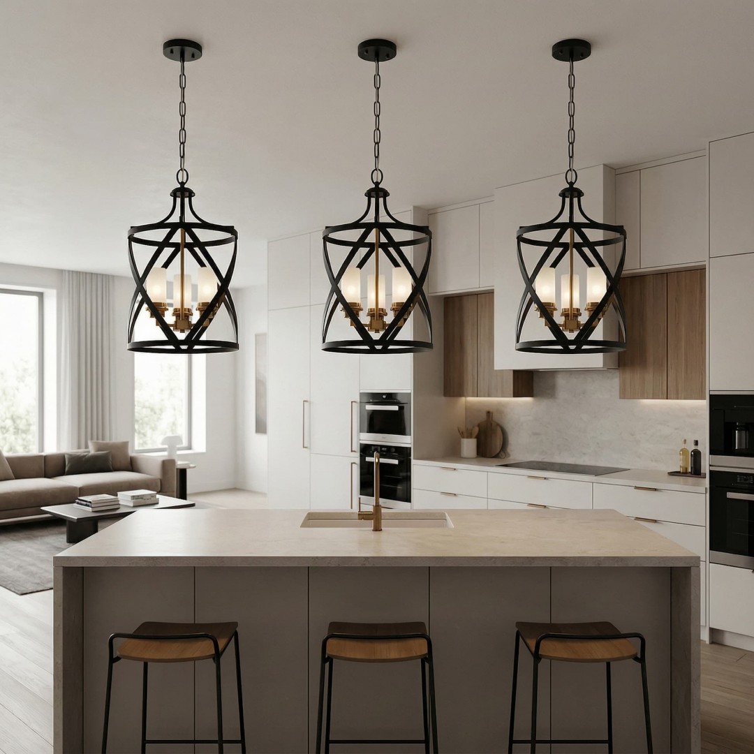 LAMPA WISZĄCA SUFITOWA LOFT CZARNO-ZŁOTA SZCZOTKOWANA ASTILA W3 LUMINA DECO
