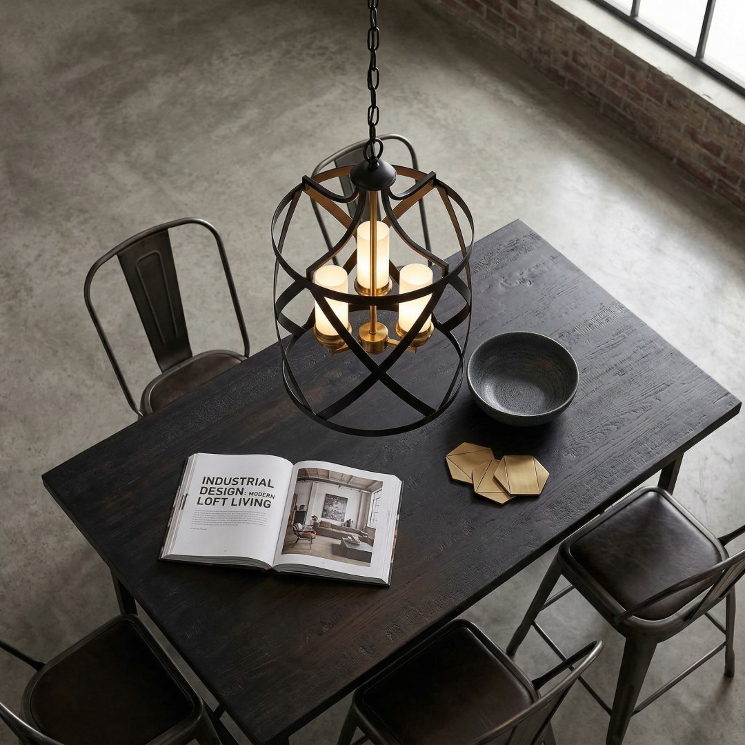 LAMPA WISZĄCA SUFITOWA LOFT CZARNO-ZŁOTA SZCZOTKOWANA ASTILA W3 LUMINA DECO