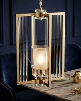 LAMPA WISZĄCA SUFITOWA NOWOCZESNA ZŁOTA MANHATTAN W1 LUMINA DECO