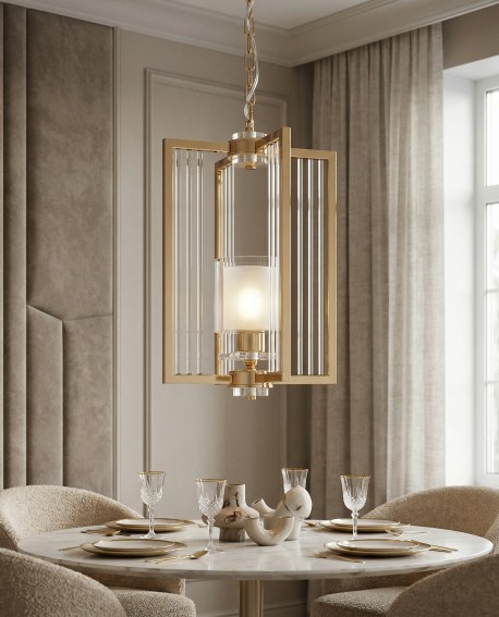 LAMPA WISZĄCA SUFITOWA NOWOCZESNA ZŁOTA MANHATTAN W1 LUMINA DECO