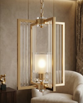 LAMPA WISZĄCA SUFITOWA NOWOCZESNA ZŁOTA MANHATTAN W1 LUMINA DECO