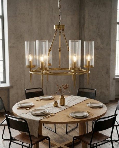 LAMPA WISZĄCA NOWOCZESNA MOSIĘŻNA MORATTI W6 LUMINA DECO