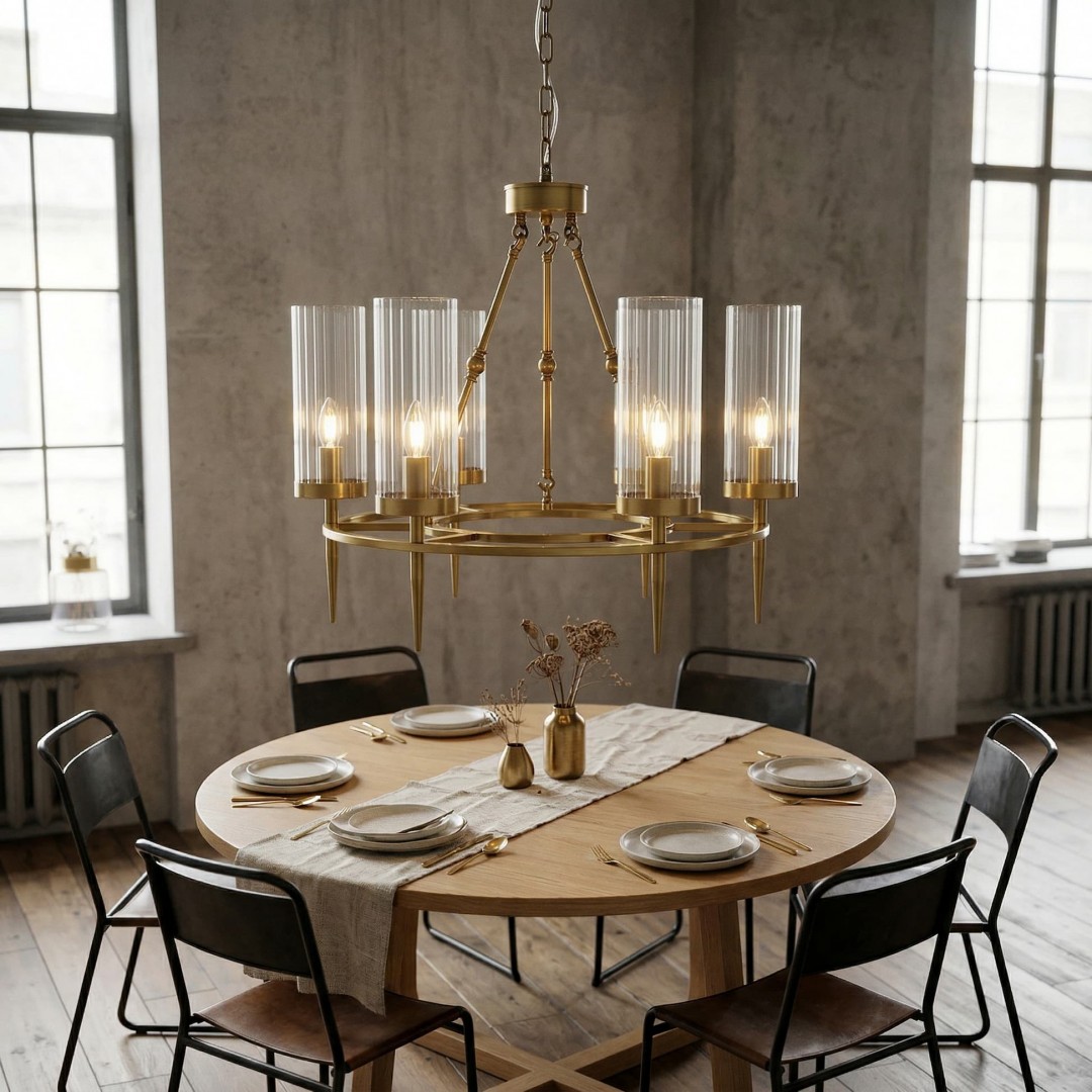 LAMPA WISZĄCA NOWOCZESNA ZŁOTO SZCZOTKOWANE MORATTI W6 LUMINA DECO