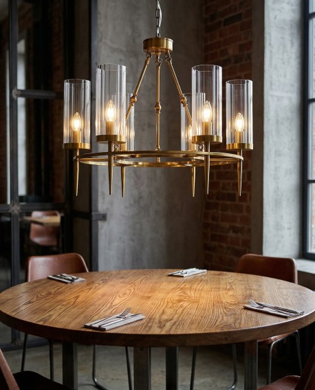 LAMPA WISZĄCA NOWOCZESNA MOSIĘŻNA MORATTI W6 LUMINA DECO