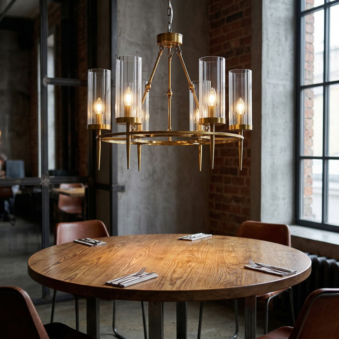 LAMPA WISZĄCA NOWOCZESNA ZŁOTO SZCZOTKOWANE MORATTI W6 LUMINA DECO