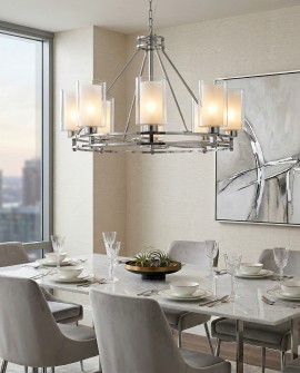 LAMPA WISZĄCA ŻYRANDOL NOWOCZESNY CHROMOWANY MARIETTA W8 LUMINA DECO