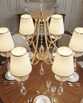 ŻYRANDOL KLASYCZNY KRYSZTAŁOWY ZŁOTY DOMINNI W6 LUMINA DECO