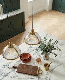 Lampa Brico marki Lumina Deco z kloszem ze szkła w stylu loftowym