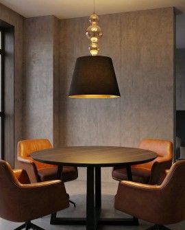 NOWOCZESNA LAMPA WISZĄCA CZARN-ZŁOTA MURANEO