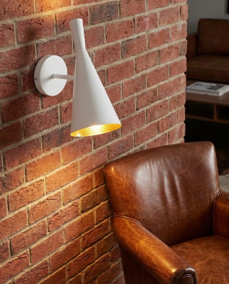 KINKIET LAMPA ŚCIENNA LOFT BIAŁA FOGGI W1 LUMINA DECO