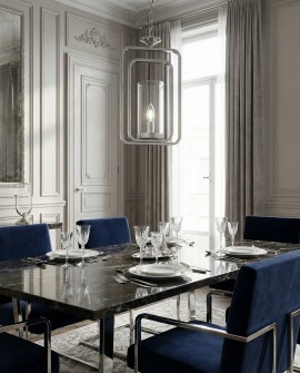 LAMPA WISZĄCA NOWOCZESNA LOFT CHROMOWANA BENTON W1 LUMINA DECO