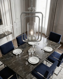 LAMPA WISZĄCA NOWOCZESNA LOFT CHROMOWANA BENTON W1 LUMINA DECO