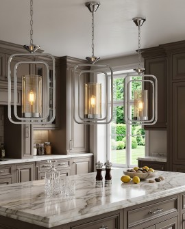 LAMPA WISZĄCA NOWOCZESNA LOFT CHROMOWANA BENTON W1 LUMINA DECO