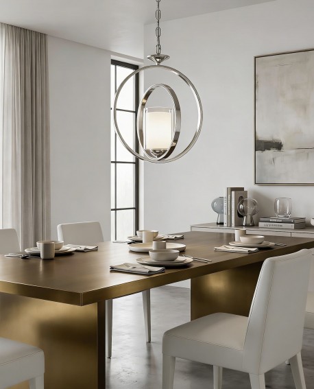 LAMPA WISZĄCA NOWOCZESNA LOFT CHROMOWANA DARTON W1 LUMINA DECO