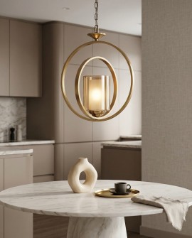 LAMPA WISZĄCA NOWOCZESNA LOFT ZŁOTA DARTON W1 LUMINA DECO