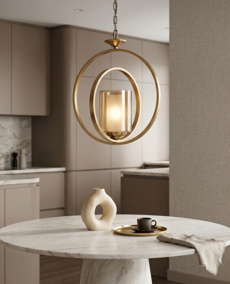 LAMPA WISZĄCA NOWOCZESNA LOFT ZŁOTA DARTON W1 LUMINA DECO