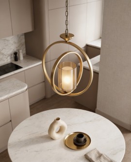 LAMPA WISZĄCA NOWOCZESNA LOFT ZŁOTA DARTON W1 LUMINA DECO