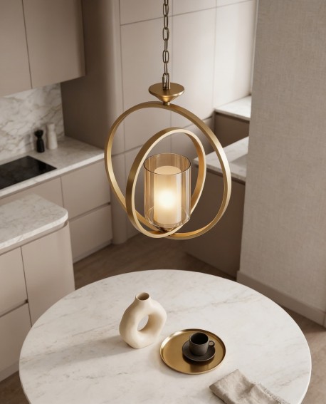 LAMPA WISZĄCA NOWOCZESNA LOFT ZŁOTA DARTON W1 LUMINA DECO