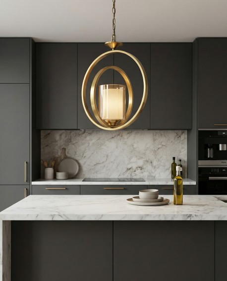 LAMPA WISZĄCA NOWOCZESNA LOFT ZŁOTA DARTON W1 LUMINA DECO