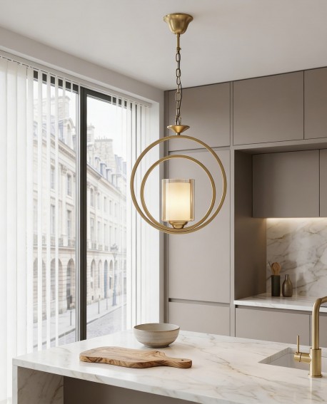 LAMPA WISZĄCA NOWOCZESNA LOFT ZŁOTA DARTON W1 LUMINA DECO