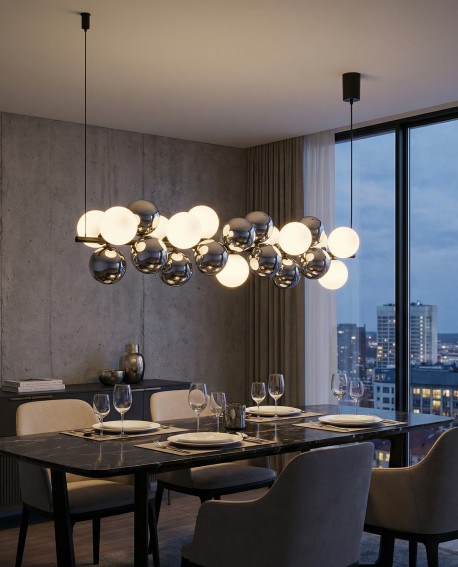 LAMPA WISZĄCA NOWOCZESNA CZARNA SAONA W27 LUMINA DECO