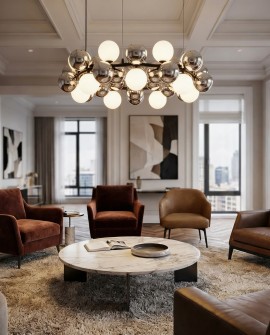 LAMPA WISZĄCA NOWOCZESNA CZARNA SAONA W42 LUMINA DECO