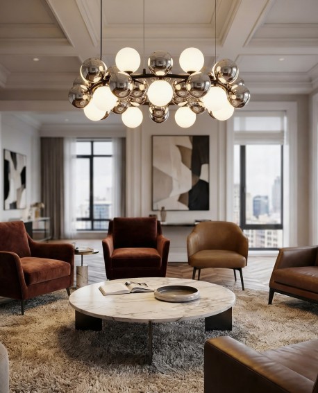 LAMPA WISZĄCA NOWOCZESNA CZARNA SAONA W42 LUMINA DECO