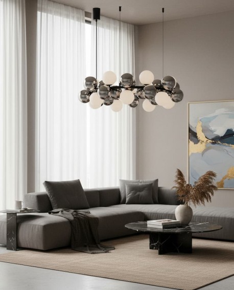 LAMPA WISZĄCA NOWOCZESNA CZARNA SAONA W42 LUMINA DECO